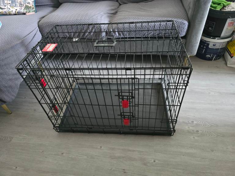 KONG Ultra-Strong Two Door Crate Secure Folding Dog Crate Cage Medium