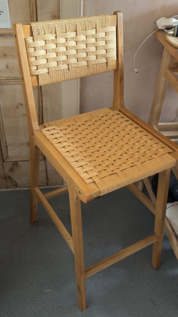 Habitat Faro Pair of Woven Oak Bar Stools - Natural