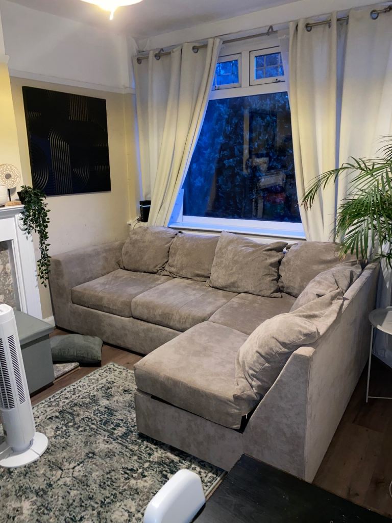 Beige corner sofa