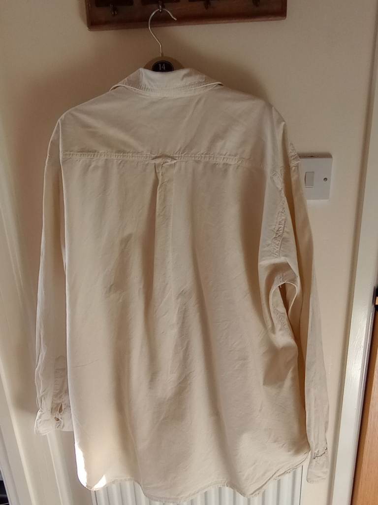 HAWKSHEAD Cream Long Sleeve Casual Shirt – Men's Size