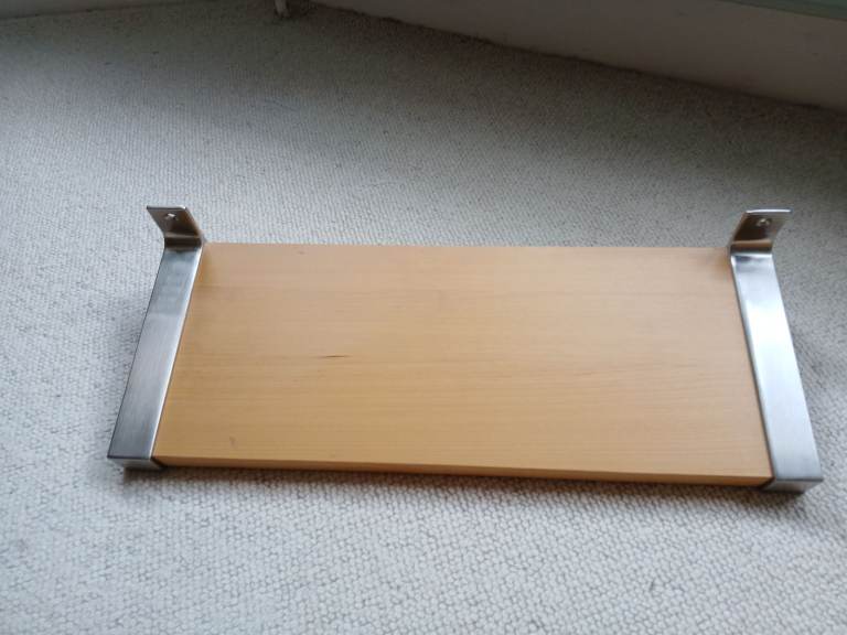 Ikea small birch shelf with Ikea Bjarnum brackets