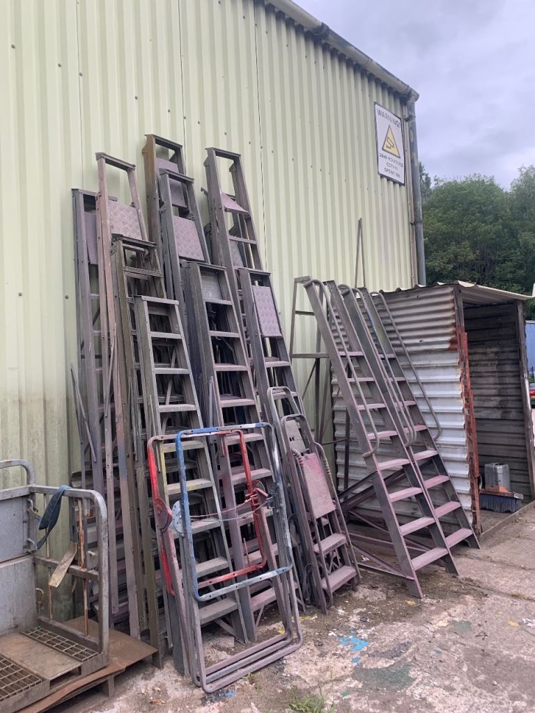 Selection of Metal Ladders and Step Stools - Fair Condition