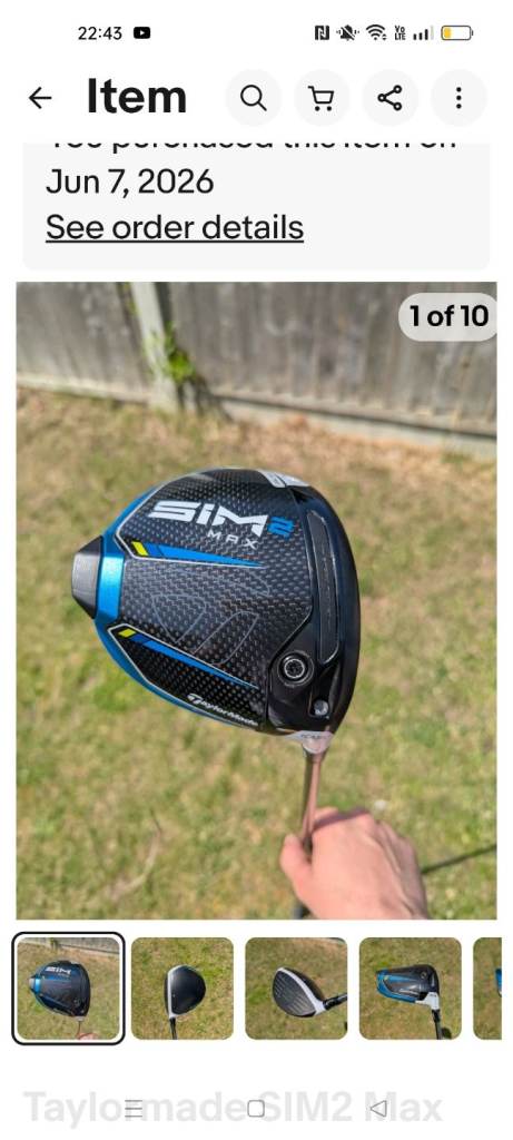 TaylorMade SIM2 Max Driver – Good Condition