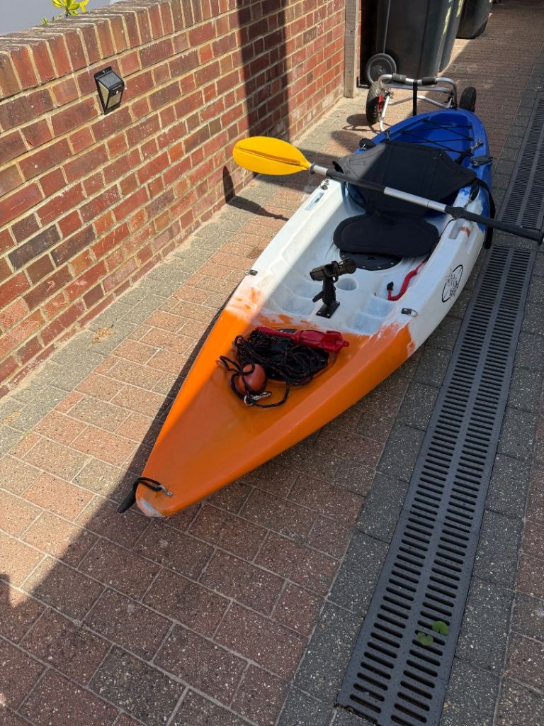 East West Kayaks Sit-on-Top Kayak with Paddle and Trolley