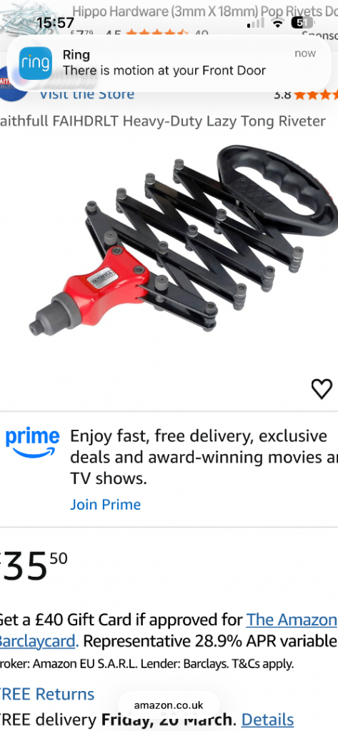 Faithfull Heavy-Duty Lazy Tong Riveter