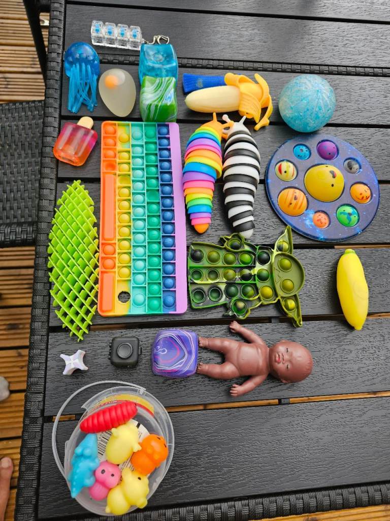 Sensory Fidget Toys Bundle: Pop It , dimples, Spinners, Squishies and more