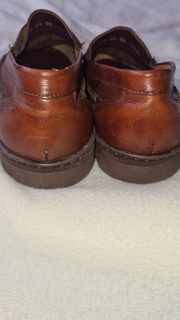 Hush Puppies brown leather slip in moccasins shoes uk6 excellent condition
