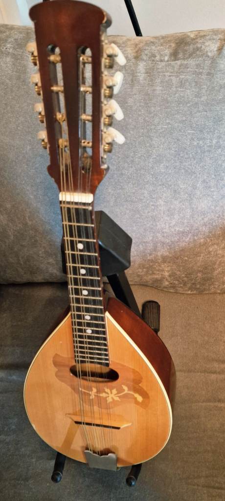 Vintage Mandolin With Stand.
