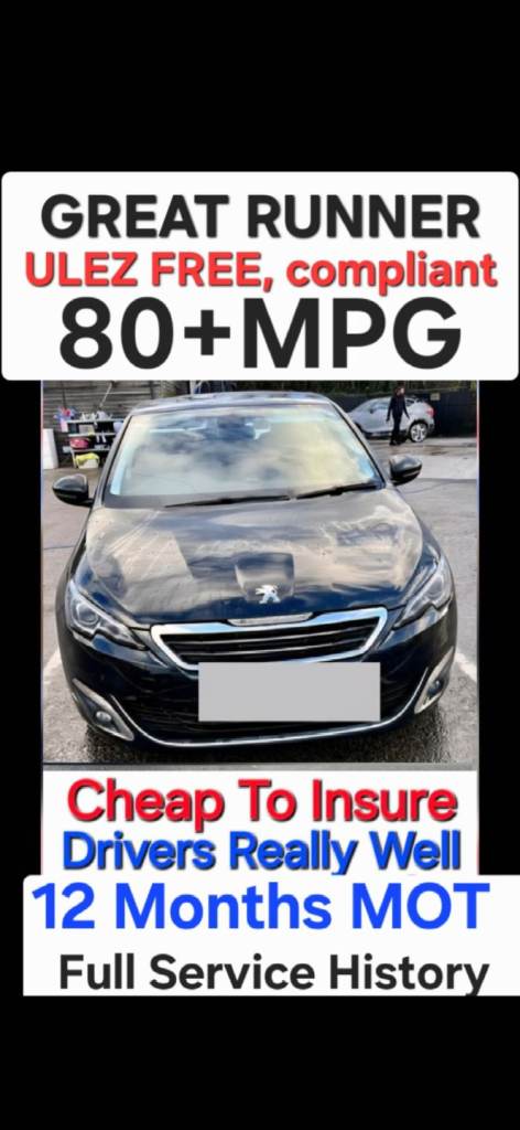 Peugeot 2008 Hdi S/S Euro6 Manual Free Ulez Full Service History 80+mpg FSH New MOT PX £20 tax