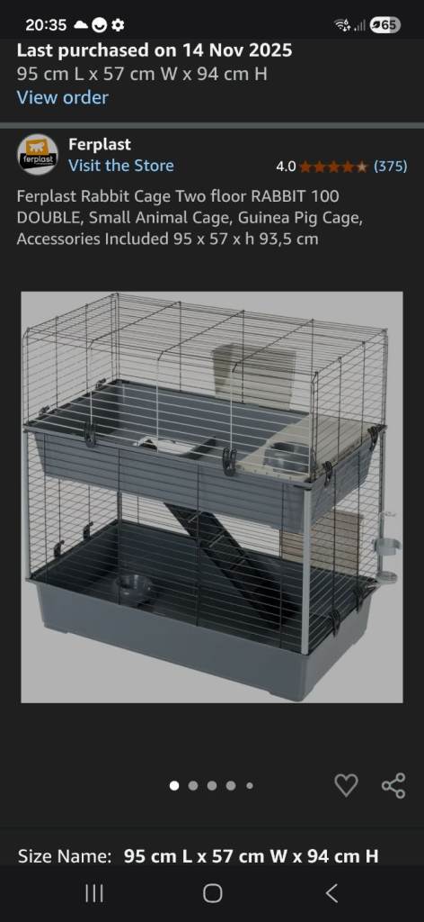 Rabbir/guinea pig 2 tier cage