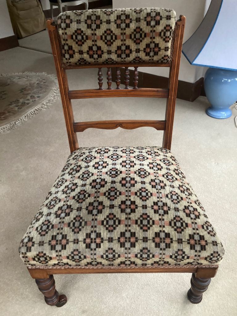 Antique Small Nursing/Bedroom Chair on Castors