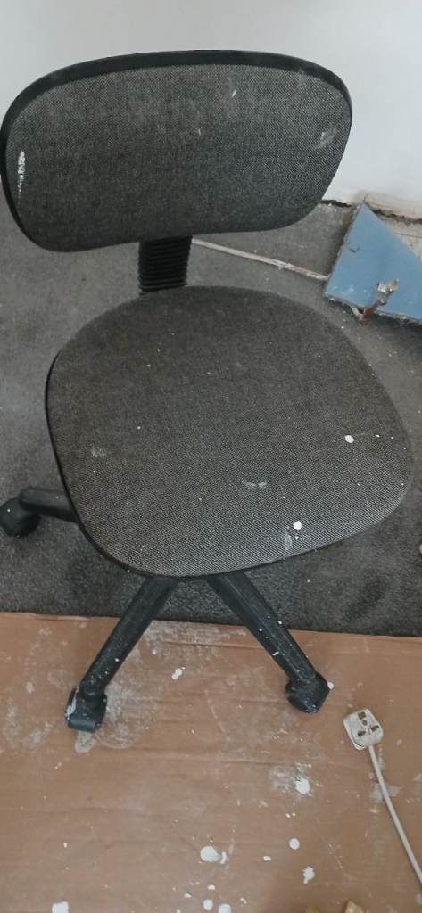 Grey Office Chair – Fabric, Fair Condition