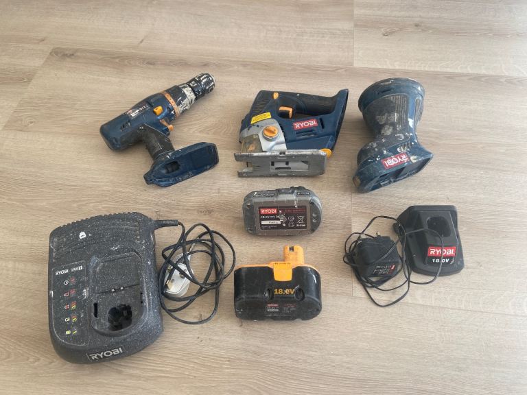 Ryobi 18V power tools - Combi Drill, Jig saw and orbital sander