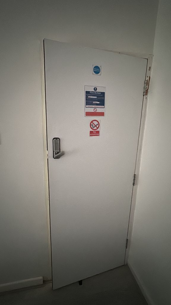 White Internal Fire Door with Code Lock
