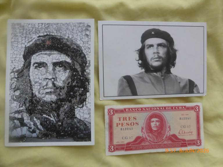 Cuban Ernesto "Che" Guevara banknote, 3 pesos 1985, uncirculated. Celtic Socialism Republicanism