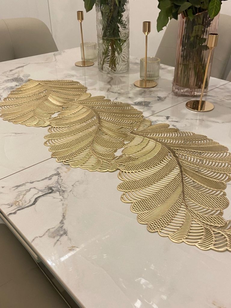 Gold  leaf table runner/ placemat