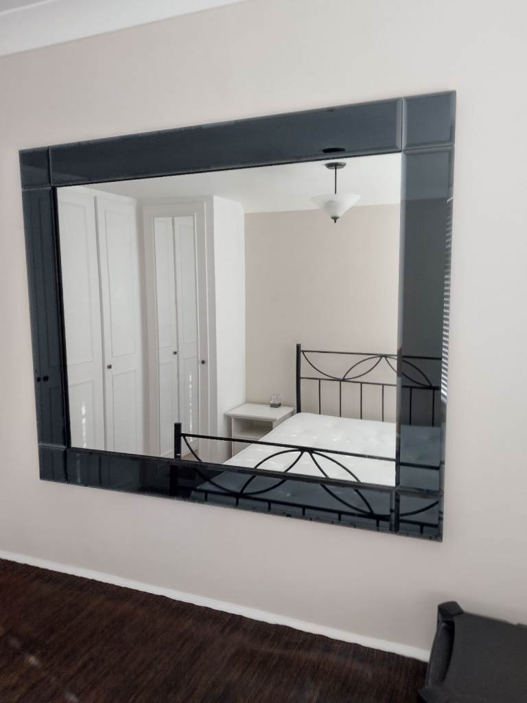Large Next mirror with black frame (1100mm x 900mm) - As new.