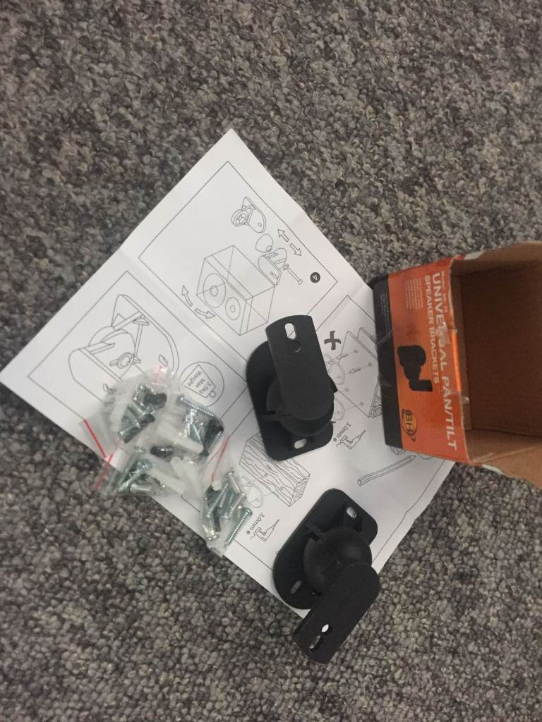 PAIR Speaker Wall Brackets Universal HiFi Satellite Speaker Swivel & Tilt Mount