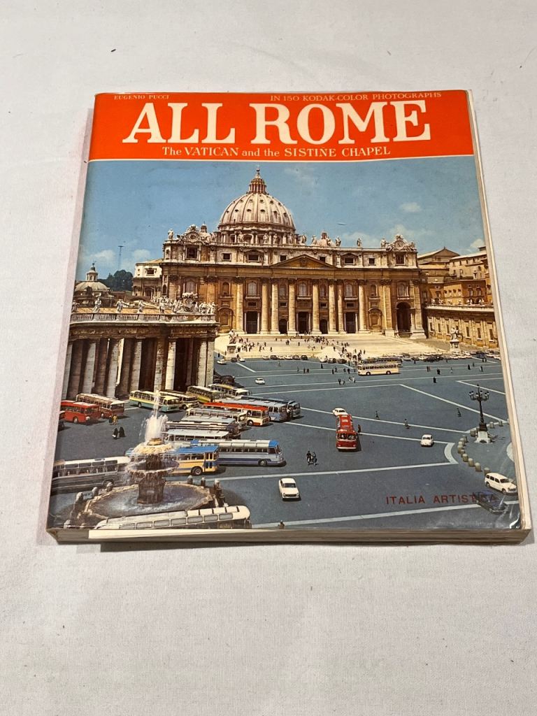 Vintage Original 'All Rome & The Vatican & Sistine Chapel Tour Guide Book 1968