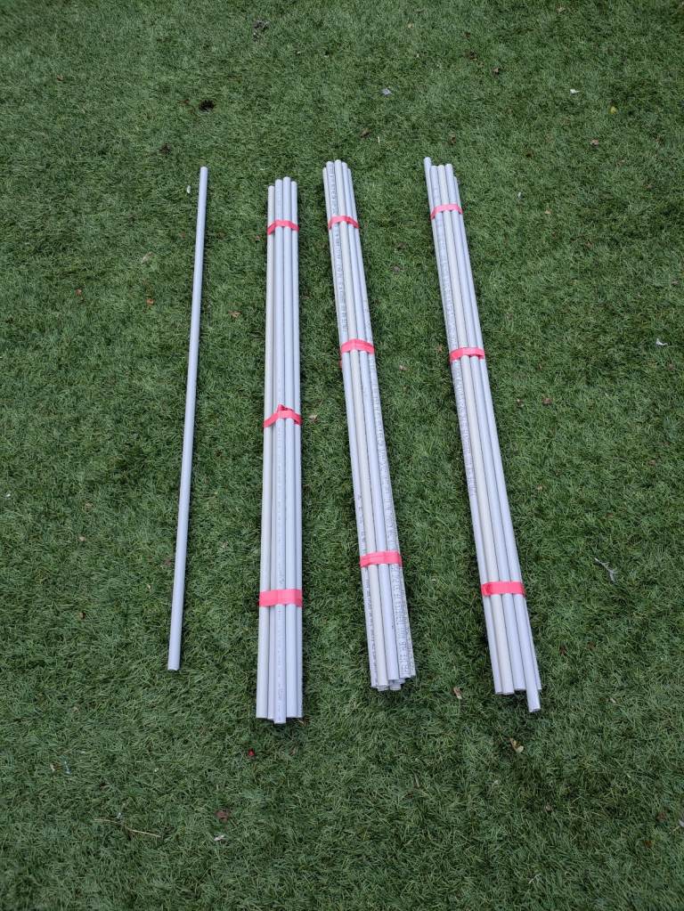 Plastic PVC plumbing 25mm diam pipe.  Can deliver