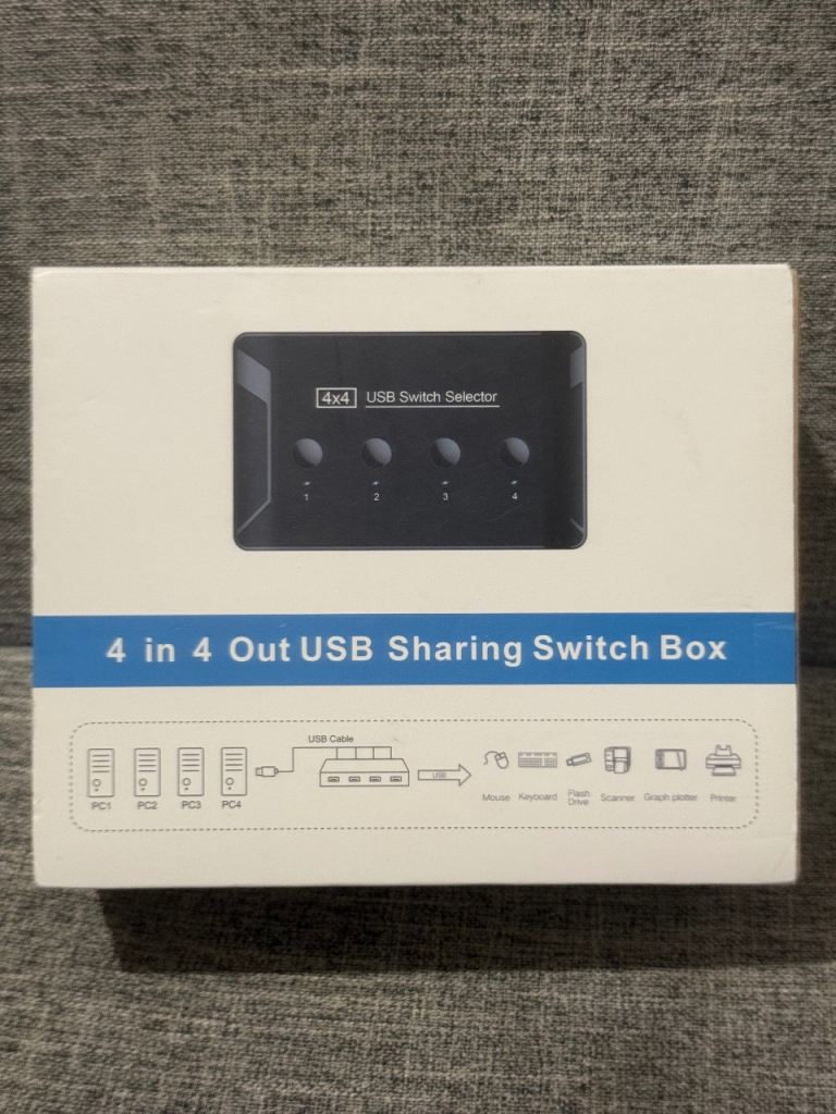 New 4x4 USB Switch Selector - 4 in 4 Out USB Sharing Switch Box
