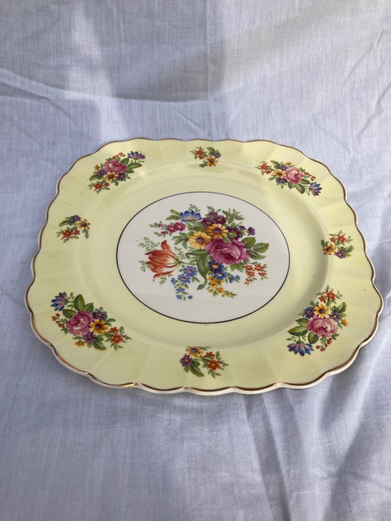 Vintage 1930s Edinburgh English Bone China Cake Plate