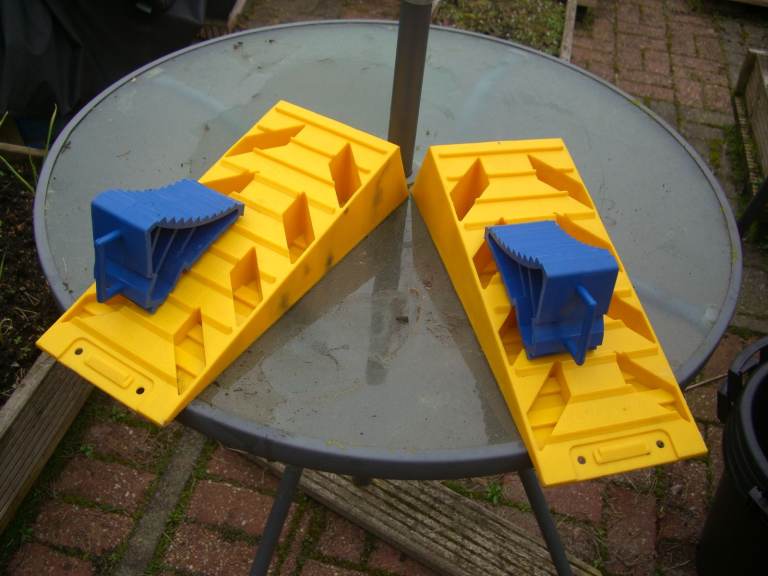 Fiamma Level Pro leveling ramps with chocks. 