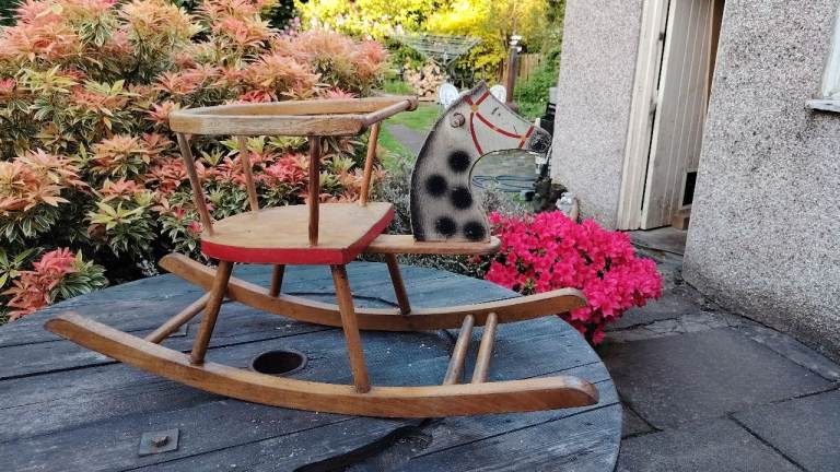 Vintage wooden rocking horse