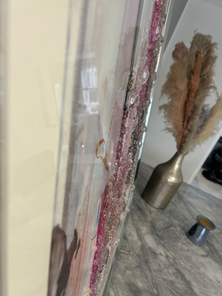 Gold clock, tables mirror lampsx2 vases 