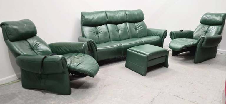 Himolla Leather 3 Seater NON Recliner Sofa and  2 Recliner Electric Chairs 1604251