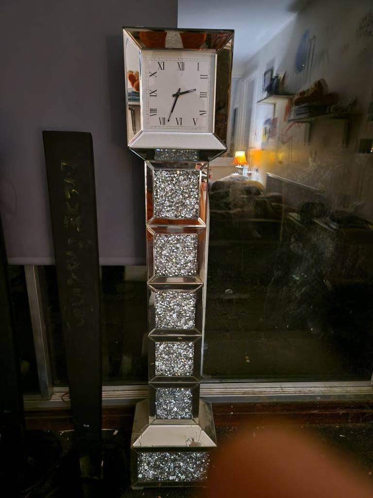 Glass grandfather clock