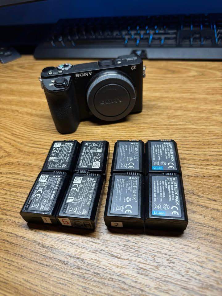 Sony a6500 Camera with 8 Batteries, Charger & Box