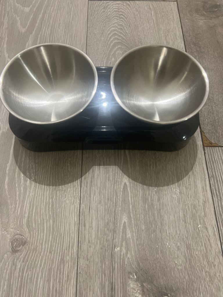 Double Pet Food and Water Bowls with Stand