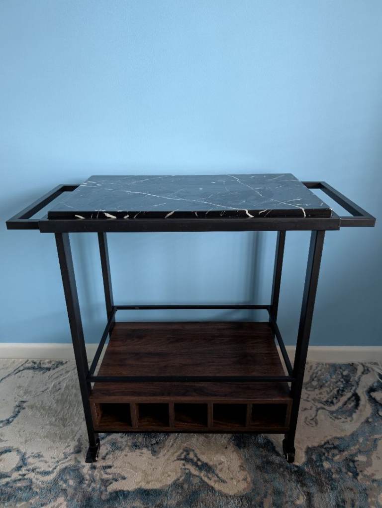 Black Marble effect drinks trolley