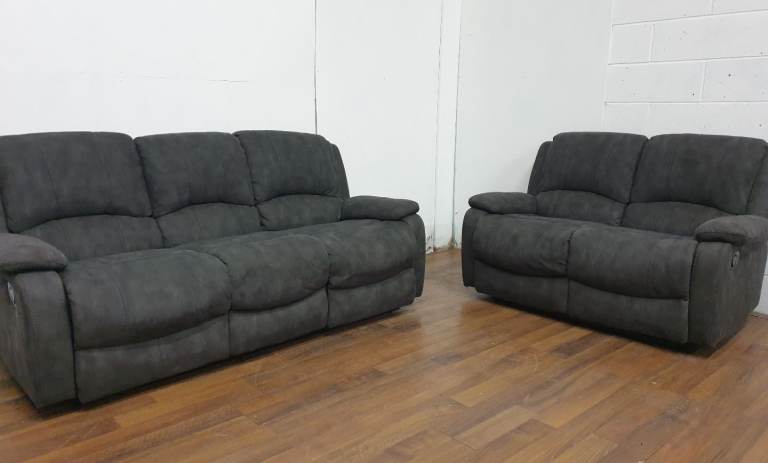 Grey reclining sofas FREE DELIVERY 
