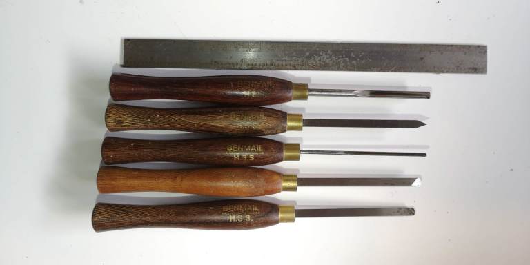 5 Small Benmail woodturning Gouges