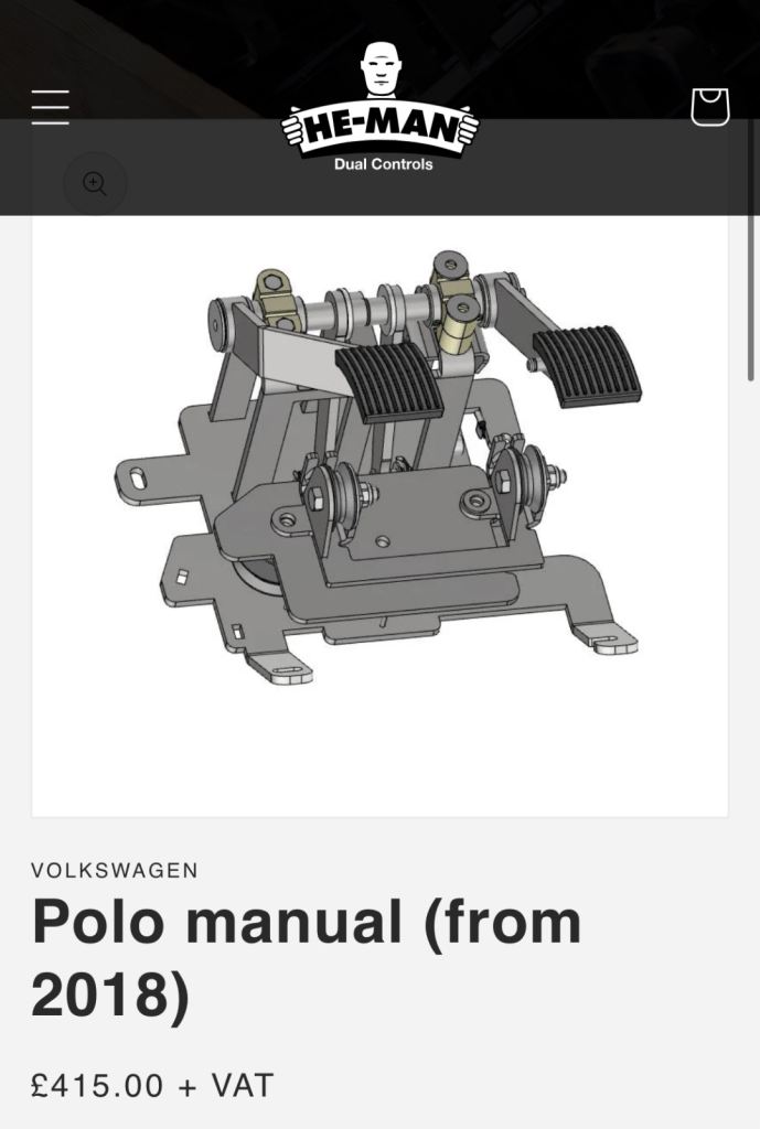 Vw polo he man dual controls 2018 onwards 