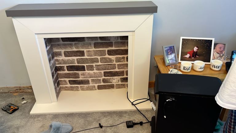 Modern Grey & White Fireplace Surround