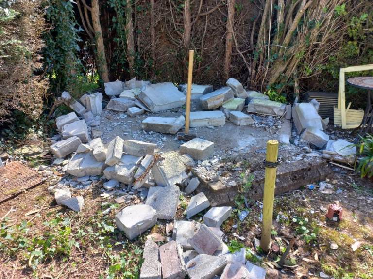 Breeze block and brick