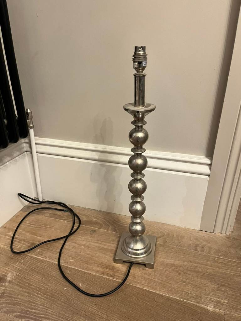 Large Silver Table Lamp Base – Good Condition