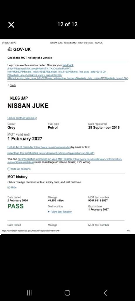 2016 Nissan Juke 1.2 DIG-T Acenta – Low Mileage – Long MOT & Great Spec