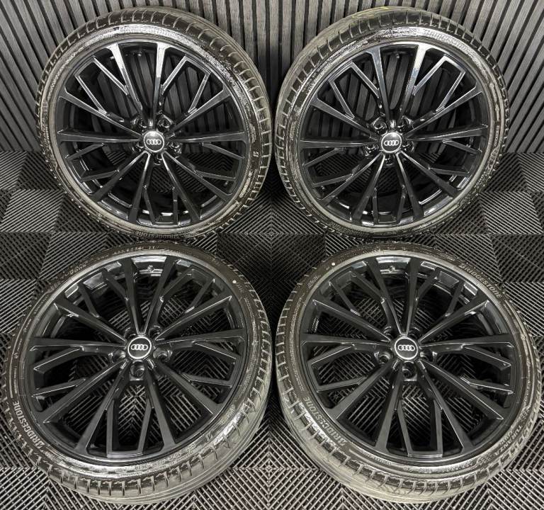 21" GENUINE AUDI A6 S6 C8 S LINE BLACK MULTISPOKE ALLOY WHEELS TYRES