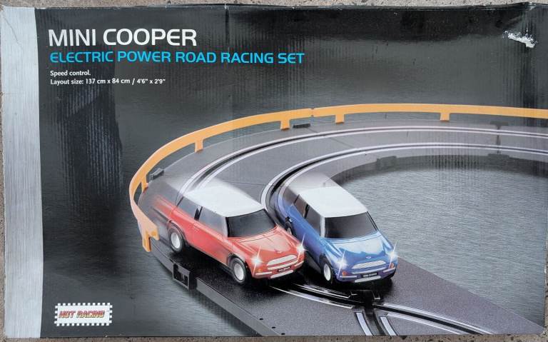 Mini cooper electric racing set - slot car.