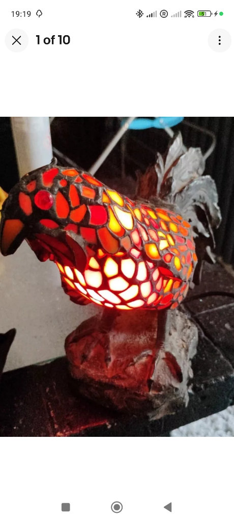 Widdop Bingham Tiffany Style Chicken/ Rooster/ Cockerel/ table Lamp 