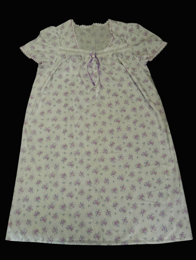 Vintage Retro Marks & Spencer Floral Long Night Dress Size 16-18 VGC