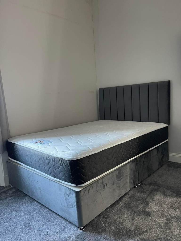 Quality Guaranteed -4ft6 double divan bed base With Opt Mattress & Storage Drawer FREE HOME DELIVERY