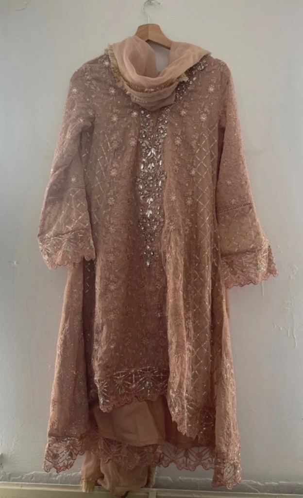 Ladies Apricot 3 piece indian suit
