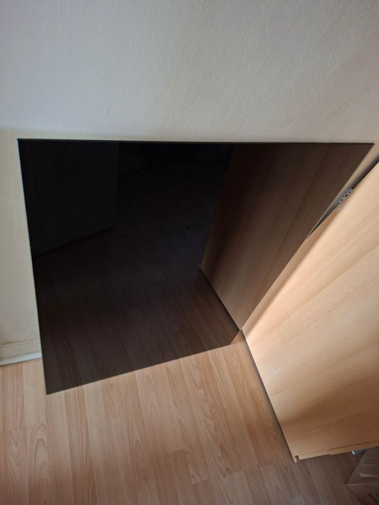 Large Black toughened heat resistant glass splashback