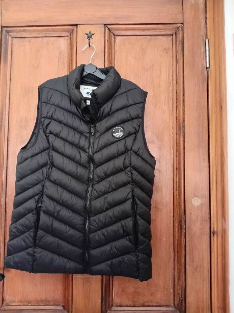 Ladies SoulCal & Co Black Puffer Gilet Size 12