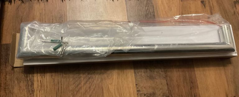 Saneux dry electric heated towel rail, stainless steel round,  60cm